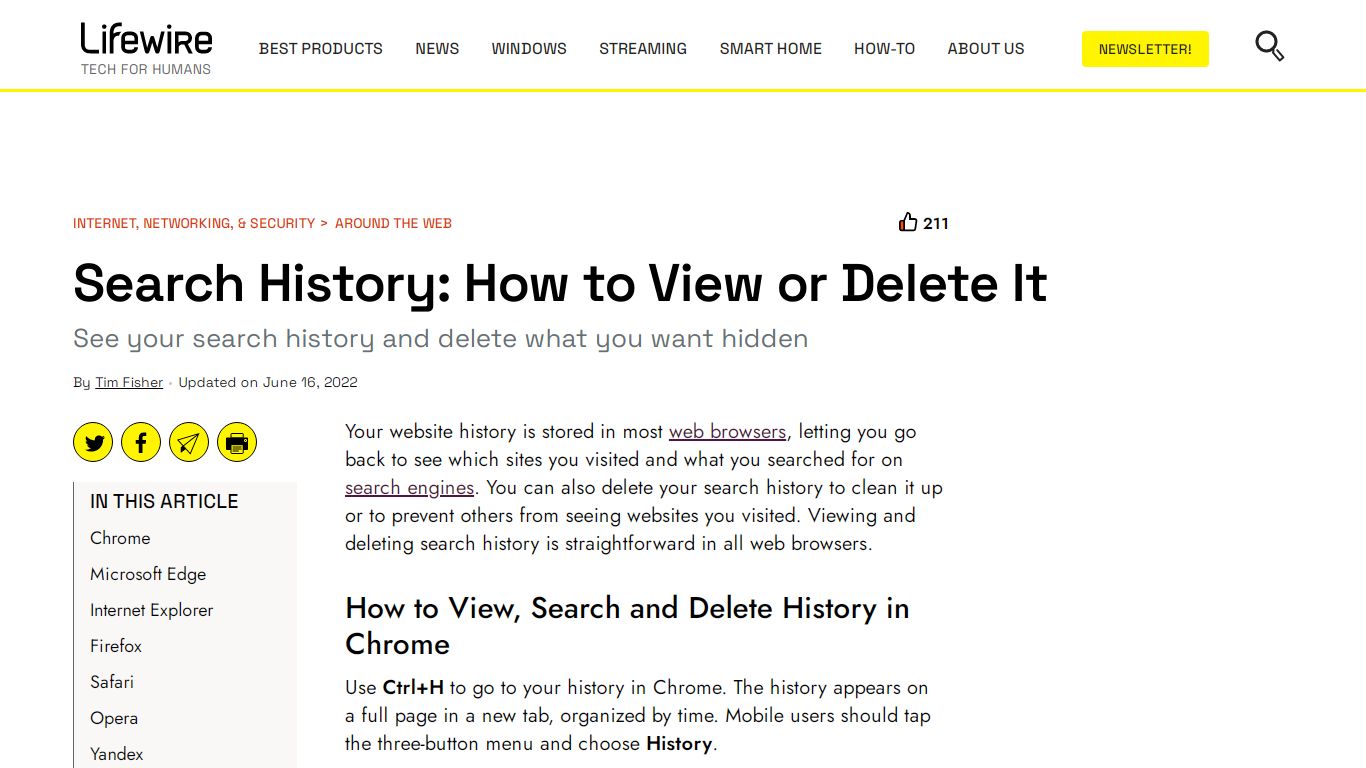 Search History: How to View or Delete It - Lifewire